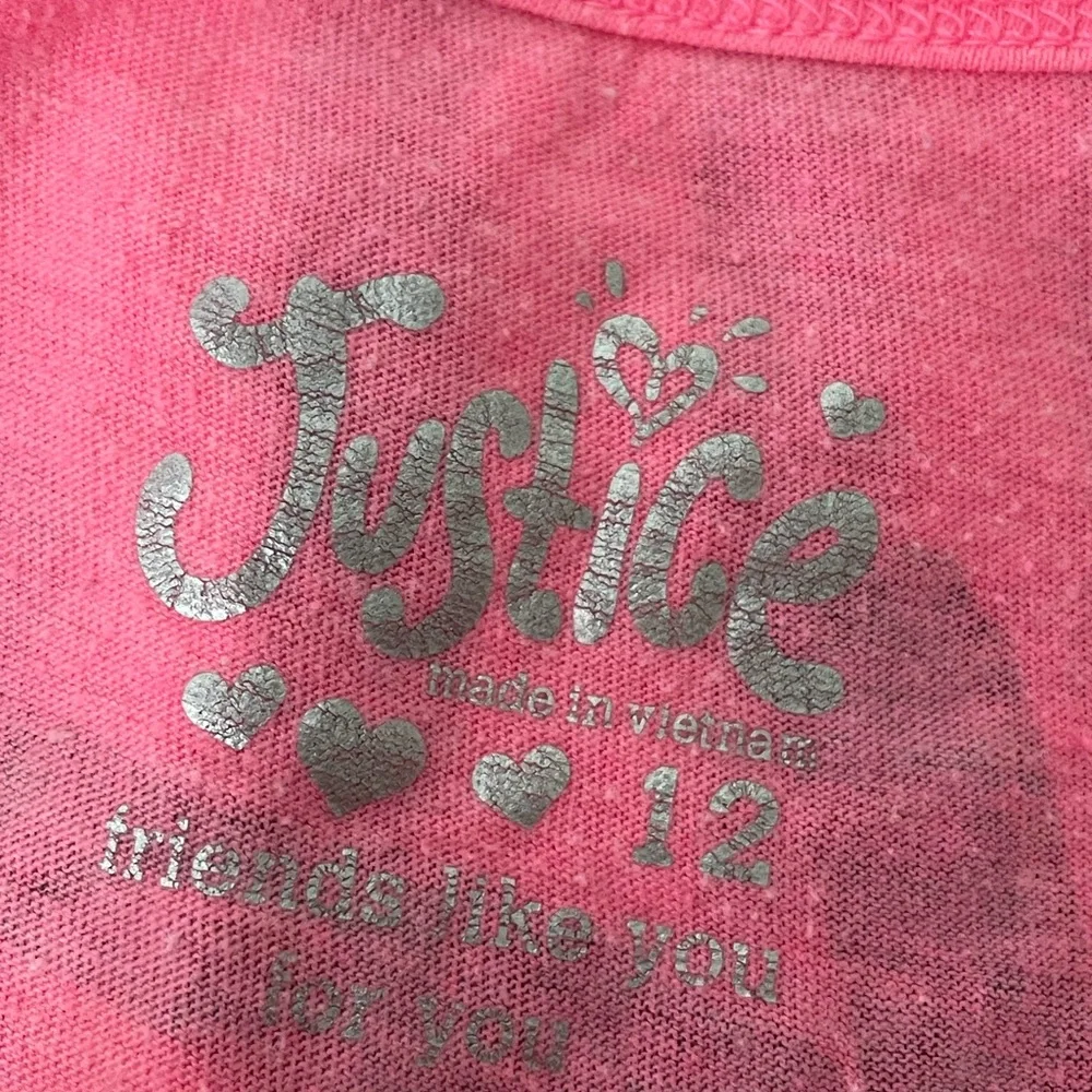 * Justice Pink Dance Top * Size 12‎ * Wild About Music *